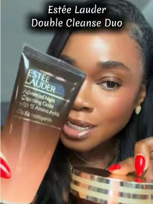 Estée Lauder Double Cleanse Duo pairs the buttery Advanced Night Cleansing Balm that melts into an oil with the 15-amino-acid Cleansing Gelée for soft, thoroughly cleansed skin. @Estée Lauder @The Estée Lauder Store  #TikTokshopbacktoschool #BackToSchool #tiktokshopcosmetics #esteelauder #skincareover40 