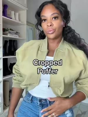 Cropped puffer jacket  #jackets #jacketseason #croppedjacket 