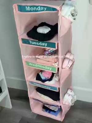 One less thing to argue about every morning. 😅 Pick the outfits once, and they’re ready for the whole week. #TikTokShopCreatorPicks #TikTokshopbacktoschool #BackToSchool #MomHack #KidsOrganization