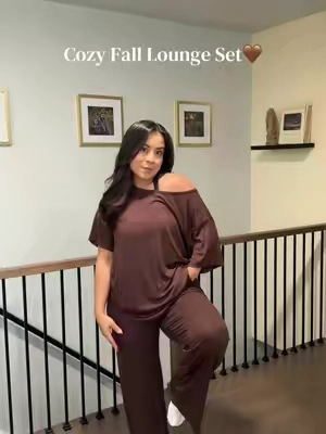 Cute Lounge Wear 🤎✨ #FallOutfit #CozyFits #OOTD #FallFashion #ViralSet 