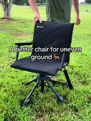Good chair for a blind or shooting house. Adjustable height and legs, breathable mesh under the seat cover, and the feet pivot so it handles uneven ground a lot better. #huntingchair #deerhunting #huntingblind #huntinggear #tiktokshop