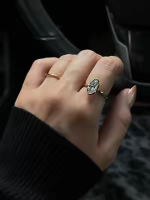 love this whole collection 🤍 #marquise #bezel #engagementring #promisering #ringstack @Prome Jewelry 