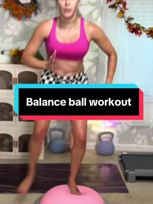 This is a killer workout! Try incorporating a bosu ball into your home workouts for better core stability and balance. This balance ball comes with resistance bands and a figure 8 band! You can’t beat this price!!! @Yagud #balanceball #bosuball #homeworkout #coreworkout #corestabilization 