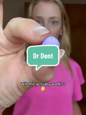 Toothpaste in a tablet?? #drdent #purpletoothpaste #fluoridefreetoothpaste #toothpastetablet 