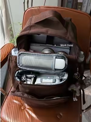 A total game-changer 🤩🤎🤌🏻 obsessed with this backpack+lunch bag combo#bagsmart #bagsmartbackpack #backpackforwork #lunchbag #workbag 