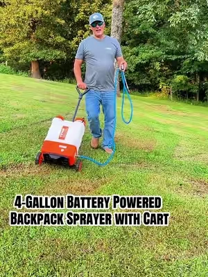 VEVOR 4-Gallon Battery Powered Backpack Sprayer with Cart Take the work out of spraying with this versatile 4-gallon battery-powered backpack sprayer. Features adjustable pressure up to 90 PSI, multiple spray nozzles, a telescoping wand, and a rolling cart design so you can wear it as a backpack or roll it around the property. Great for lawn and garden spraying, weed control, fertilizer applications, property maintenance, and other outdoor spraying jobs. Keywords: VEVOR backpack sprayer, 4 gallon battery sprayer, battery powered backpack sprayer, 90 PSI sprayer, backpack sprayer with cart, lawn sprayer, garden sprayer, weed sprayer, fertilizer sprayer, rechargeable sprayer, yard maintenance tools #BackpackSprayer #BatterySprayer #LawnCare #GardenTools #VEVOR 