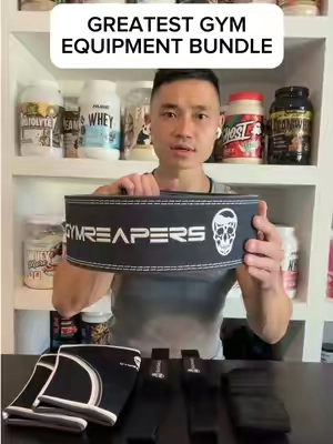 The greatest gym equipment bundle that you need #gymreapers @Gymreapers #leverbelt #liftingbelt #kneesleeves 