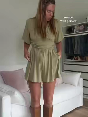 fall fashion romper✨🍁🤎 @CiderCloset  runs true to size  #tiktokshopcreatorpicks #BackToSchool #TikTokshopbacktoschool #fallromper #tallgirlapproved 