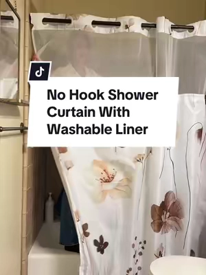 The liner is washable! #BathroomMakeover #BathroomDecor #ShowerCurtain