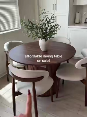 looks so elegant & aesthetic 🤎 #giratree #diningtable #rounddiningtable #TikTokshopbacktoschool #tiktokshopcreatorpicks 