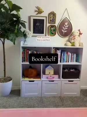 Alll that clutter is gone 😮‍💨  #nursery #toystorage #bookshelf #nurseryfurniture #cubby 