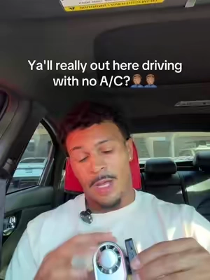 Y’all really driving around with no AC? #portablefan 