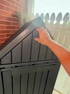 Storage outdoors always comes in handy. Keeping things out of sight keeps clutter away. #outdoorstorage #storage 