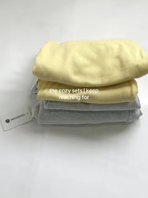 Yellow for brighter days, gray for everyday. These waffle sets are soft, easy, and way too cute not to wear on repeat. #tiktokshopfinds #waffleset #waffleknit #matchingset #sohochic 