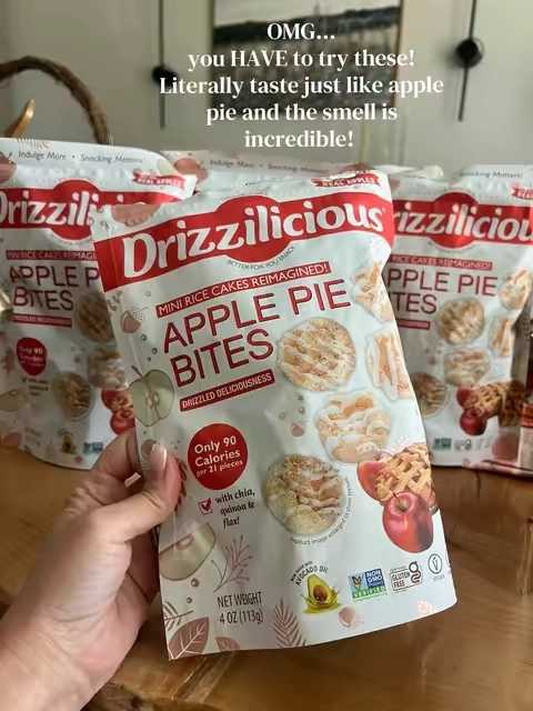 I don’t typically talk about food, but man oh man, these are so delicious. I had to share! ##drizzilicious##ricecake##ricecakes##snack##applepie