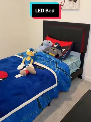 LED Bed Frame  #hombck #tiktokshopspringglowup #tiktokshopcreatorpicks #bed #boysroom 