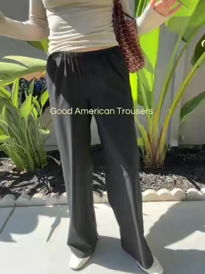 Wear them with sneakers for a casual look or dress them up for a night out ✨ @GOOD AMERICAN #goodamerican #trouserpants #trousersoutfit 
