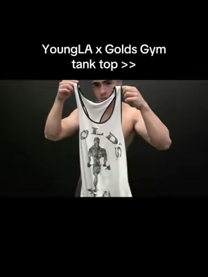 I’m wearing size large at 5’10 180lbs for reference. #goldsgym #tank #tanktop #gym #youngla 