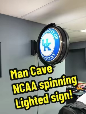 Show off your team pride with this lighted, rotating NCAA wall sign! Pre-lit with LED lights and built to stand out in a fan cave, game room, garage, or home bar. A great gift for college sports fans and a perfect pickup for football season, Black Friday, or Christmas. Man cave ready or she shed!#tiktokshopcreatorpicks #tiktokshopblackfriday #TikTokshopbacktoschool #tiktokshopcybermonday #qvc @QVC, Inc 