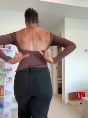 @QINSEN Women's Sexy Open Back Long Sleeve Shirts High Neck Double Lined Tees Fitted Going Out Tops #tiktokshopcreatorpicks #backlesstop  #tee #sexytop 