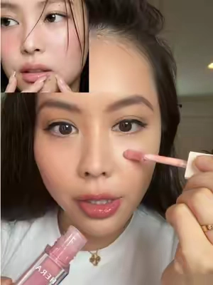 This dewy liquid blush gives the most beautiful glowy glass skin. @HERA #liquidblush #glassskin #koreanmakeup #kpopidol #TikTokshopbacktoschool