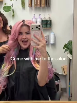 The hair came out so good. I’m absolutely obsessed with the rainbow hair in combination with the blowout. #blowout #atopskins #hairstyleideas #colorfulhair #airwrap  