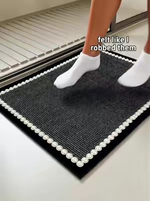 Obsessed with how this instantly elevates my bathroom! Super soft and non slip. Run before it sells out! #bathroomdecor #bathmat #homefinds #aesthetic #tiktokmademebuyit