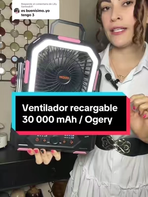 Respuesta a @Lilly Santos841 El salvavidas definitivo para el calor! 🥵 Ya sea para acampar, emergencias sin luz o para tu escritorio este regreso a clases 📚✨ Este ventilador OGERY 2026 tiene una batería gigante de 30,000mAh que dura días, luces LED, control remoto y además carga tu celular. ¡El mejor invento del año! 🔋💨#ogery #campingfan #ventiladorportatil #backtoschool #VentiladorRecargableDeOgery 