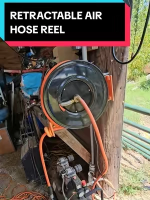 VEVOR RETRACTABLE AIR HOSE REEL, OPEN FACE, 3/8" X 50 FT LONG, 5 FT LEAD, WALL MOUNT OR CEILING MOUNT, HEAVY DUTY REEL. #airhosereel #vevor  #retractableairhose #tiktokshopcreatorpicks #TikTokshopbacktoschool @Haidee_Collab @VEVOR Store @CreatorCollab_Mabel 