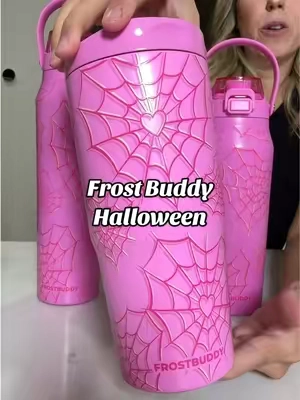Halloween, but I refuse to give up my pink obsession 🎀👻 @Frost Buddy  #frostbuddy #tumblersoftiktok  #pinkhalloween  #halloweentumbler  #TikTokshopbacktoschool 