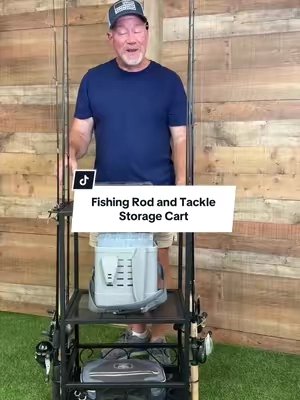 Freestanding Fishing Rod Rack and Tackle Organizer, Mobile Storage Cart for 10 Spinning Casting Rods with Shelves & Locking Wheels #fishinggear #fishingrodrack #fishingrodholder #tiktokshopcreatorpicks #TikTokshopbacktoschool @VEVOR Home Improvement