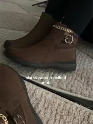 Clarks Collection Water Repellent Leather Boots  #clarks #boots #ankleboots #waterrepellent 