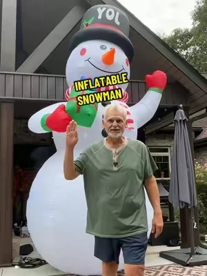 VINGLI Lighted Large Christmas Inflatable Decoration, Giant Snowman Holding Gift Boxes, Blow Up Yard Decor with Built-in LED Lights for Holiday Party Front Yard Lawn, Home Ornaments #TikTokshopbacktoschool #inflatable #inflatablesnowman #snowman #christmasdecor @VINGLI 