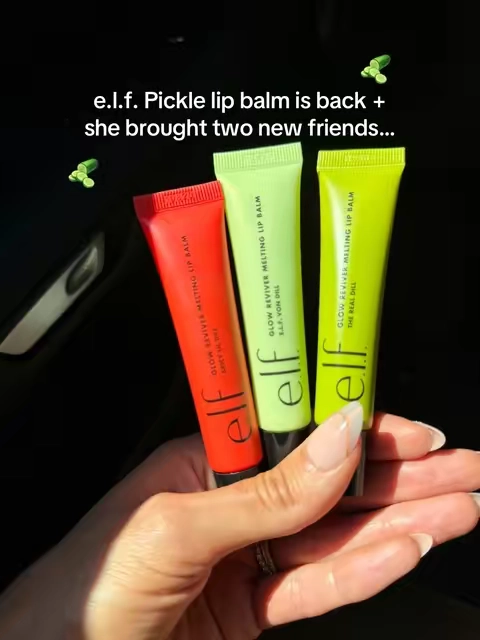 A big dill because once they’re gone they’re gone apparently.. #eyeslipsface #elfyeah #pickletok #lipgloss #lipbalm 