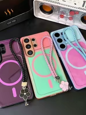 Increíble funda para Samsung con diseño colorido y acabado brillante✨Linda correa de trébol, magnética mejorada y resistente al desgaste, ideal para tu look diario.#FundaSamsung #FundaGalaxy #FundaMagnética #AccesoriosParaCelular #sohochic 