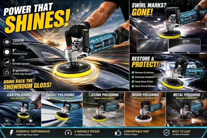 One polishing machine restores the shine to your car's paint!#cardetailing #carrepair #carmaintenance #polishingmachine #polishing 