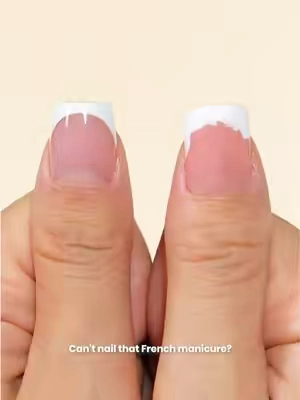 Can't nail that French manicure? Paint, remove, redo—still a mess? 🥲 😍Beetles press-ons to the rescue.  ✨Using Beetles Short Square All in One Uv Press On Kit #beetlesgelpolish #sohochic #TikTokshopbacktoschool #GlowUp #frenchnails 