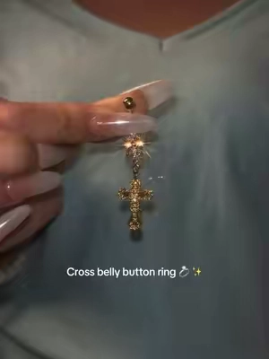 This belly ring soo cute 🥰 I NEED IT !!!💖#forgirls #bellyring #cross #bellybuttonpiercing #piercing 