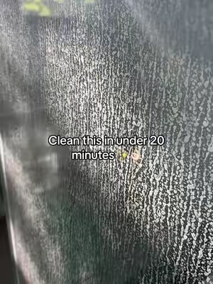 I thought my shower would be like that forever I’m SO HAPPY. #CleanTok #bathroomclean #hardwaterspots 