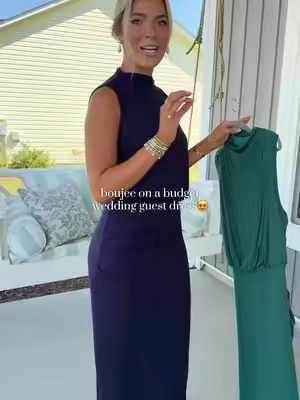 The green omg😍 SO perfect for a wedding, event, vacay! Affordable and super classy too! Wearing size M and I'm 5'9! #affordablefashion #boujeeonabudget #weddingguestdress #classyfashion #fallfashion 