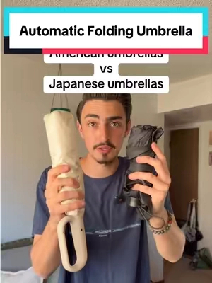 Japanese vs American umbrellas. Which one do you prefer? #umbrella #automaticumbrella #tiktokshopcreatorpicks #windproofumbrella #umbrellas