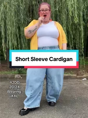 This short sleeve cardigan is so nice!! I love all the color options! #cardigan #plussizecardigan #plussizefashion #plussizefallfashion #TikTokshopbacktoschool 
