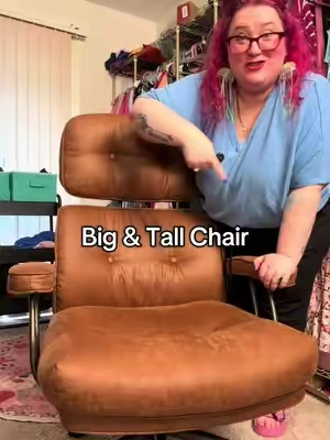 This big and tall chair is suuuuper comfy!! #bigandtall #plussizechair #officechair #executivechair #TikTokshopbacktoschool 
