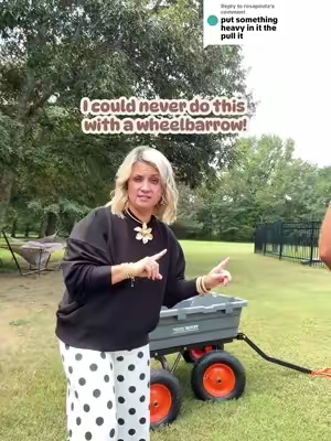 Replying to @rosapinda This VEVOR dump cart makes hauling heavy loads around the yard so much easier—and the quick-release dump feature saves your back! Once you try four wheels, you won’t want to go back.  #tiktokshopcreatorpicks #TikTokshopbacktoschool #BackToSchool #vevor #yardwork 