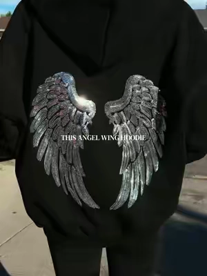 they need to make this hoodie in more colors I would buy them all #edikted #angelwings #sequin #hoodie 