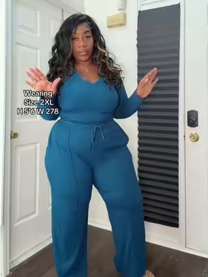 New two piece set review from @PrettyGarden #twopieceset #loungewear #matchingset #plussizeclothing 