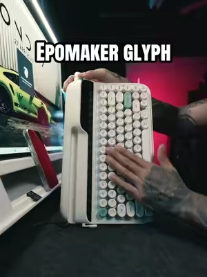 Can this typewriter keyboard get any cooler?! The Epomaker glyph is one of the best options out there for the price. You get modern tech is in a tyoeeerite aesthetic  #typewriterkeyboard #typewriter #gamingkeyboard #gamingkeyboards #epomakerglyph 