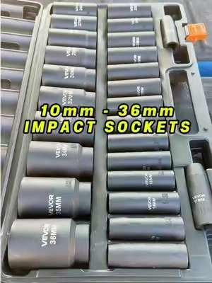Not many things you can’t do with these. 6-point, 1/2” drive impact socket set #socketset #impactsockets #mechanic #toolset 