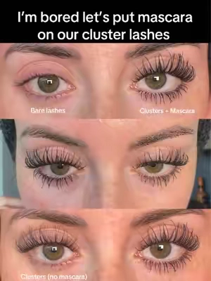 If you’re not putting mascara on your clusters you’re only getting HALF the impact !!!!!!!!! 
