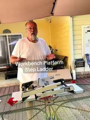 Work Platform #Workbench Adjustable #Ladder, 660 lbs Load Capacity Aluminum Drywall Stool, 29.9'' x 11.8'' x 7.7'', Heavy Duty, Non-Slip Feet, Easy Portability, Ideal for Outdoor Home #DIY #Cleaning #BackToSchool